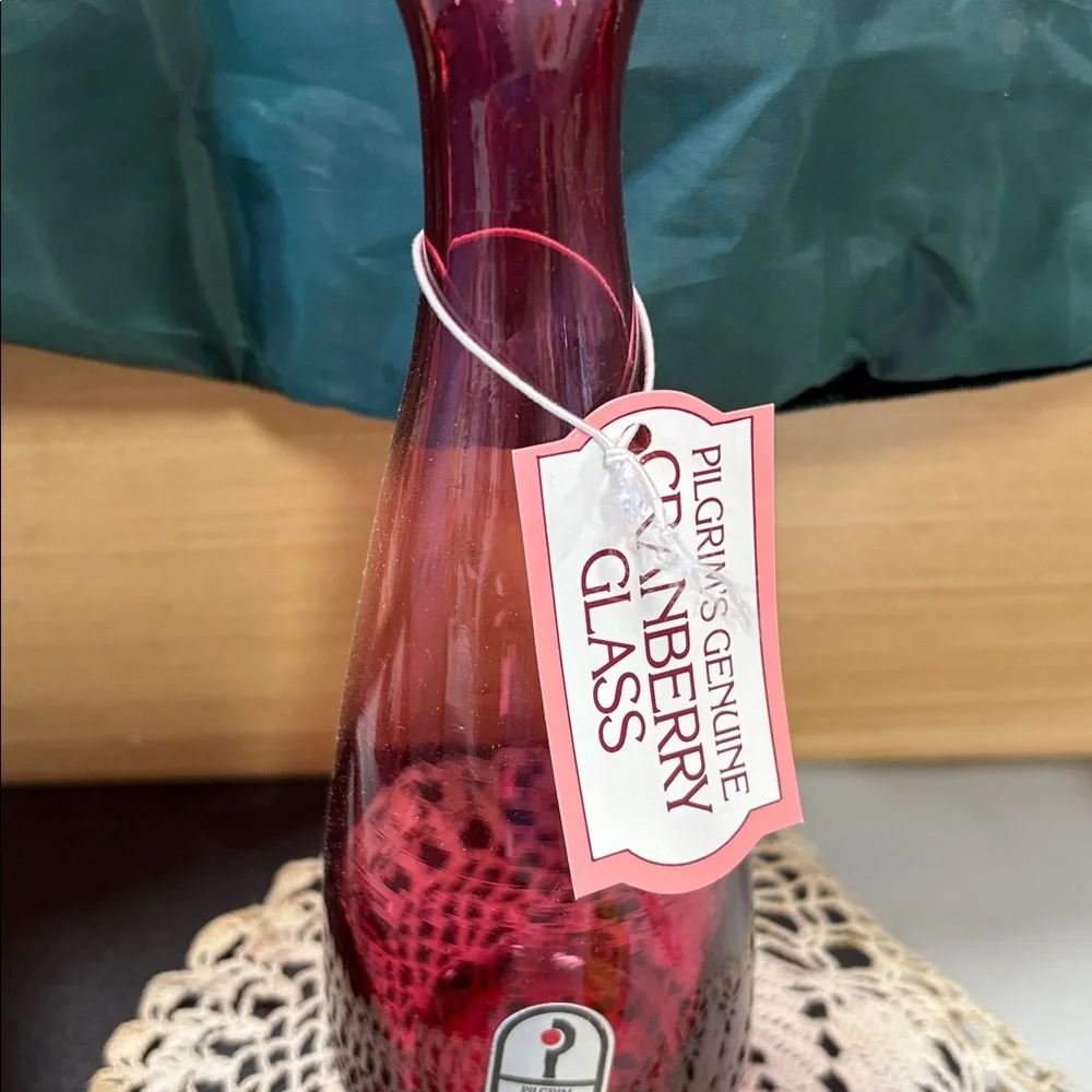 Elegant Vintage Cranberry Glass Vase by pilgrim